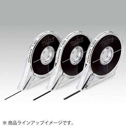 KOKUYO Black Pinstripe Whiteboard Tape, Width 1/24 Inch (1mm), Length 52 Ft (16m), Dispenser Included, Dry Erase Board Accessories - size: Width 1/24 inch