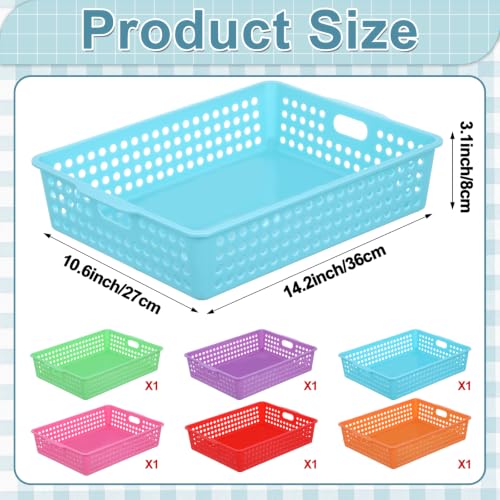 6 Pack Turn‑in Paper Trays for Classroom, Rainbow - color: Rainbow