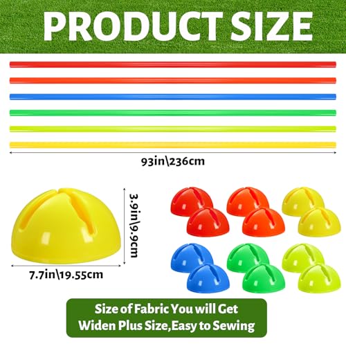 Hiboom 6 Set Obstacle Course Agility PE Equipment for Backyard Outdoor