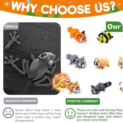 30pcs Mini 3D Printed Animals Statues, Movable Joints Realistic Collectible Figurines Set Mini 3D Printed Animals, Birthday and Halloween Christmas Party Gifts