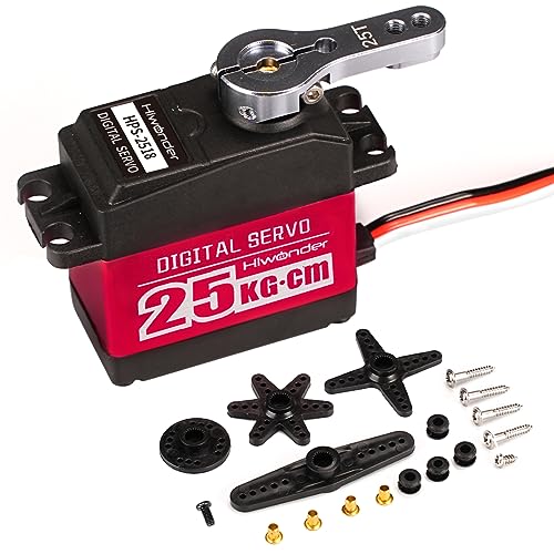 25KG Servo High Torque Servo Motors, Waterproof Full Metal Gear Steering Servo for Robot DIY, Digital Servo with 25T Servo Horn, Control Angle 180° - size: 25KG/180° VERSION