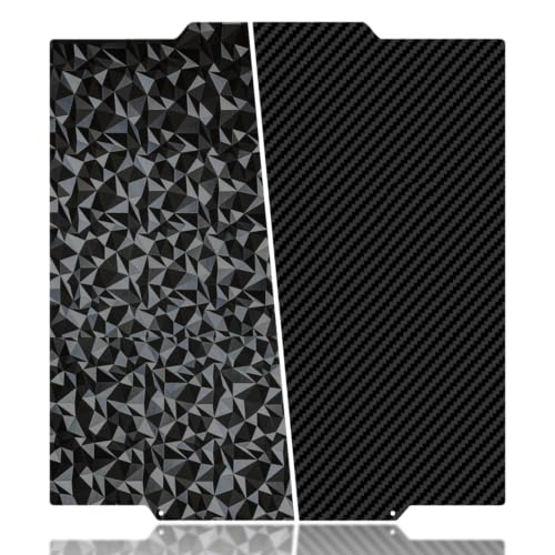 266x293mm 3D Printer Build Plate Smooth PEO+Smooth PET Spring Steel Sheet for Flashforge Creator 5/5 Pro Heated Bed (Carbon Fiber + Diamond Pattern) - size: 266x293mm