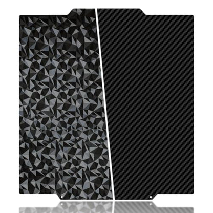 266x293mm 3D Printer Build Plate Smooth PEO+Smooth PET Spring Steel Sheet for Flashforge Creator 5/5 Pro Heated Bed (Carbon Fiber + Diamond Pattern) - size: 266x293mm