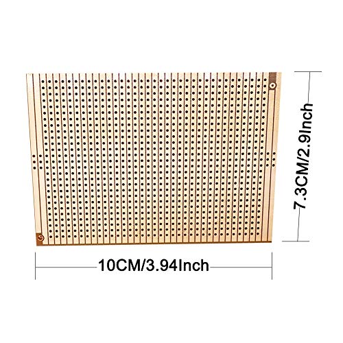 YUNGUI 10 Pieces 73mm x 100mm Circuit Board Copper Strip Board,957 Holes PCB Board Prototype perfboard Kits for Soldering and DIY Electronic Project with Arduino Kits