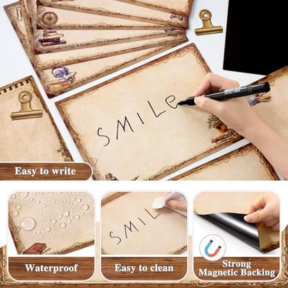 16 Pcs Magnetic Write Wipe Organization Chart, Retro - style: Retro