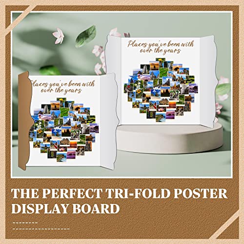 15 Pcs Small Trifold Poster Board Bulk 12 x 20 Inch Portable Trifold Posterboard Project Display Board Science Fair Foldable Presentation Cardboard for Photo Exhibition Meeting School(White) - color: White