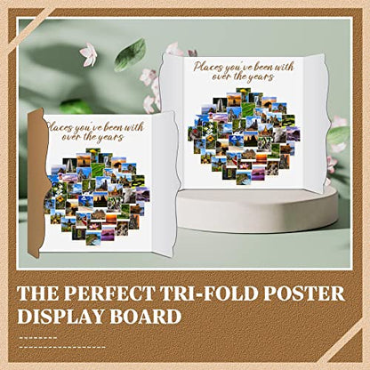 15 Pcs Small Trifold Poster Board Bulk 12 x 20 Inch Portable Trifold Posterboard Project Display Board Science Fair Foldable Presentation Cardboard for Photo Exhibition Meeting School(White) - color: White