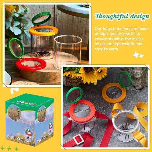 2 Pack Bug Catcher with Magnifying Glass, Insect Viewer Container
