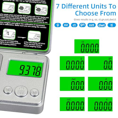 High Precision Mg Scale 100g/0.001g, Pocket Digital Milligram Scale, Small Gram Jewelry Scale, Coin Scale with 50g Calibration Weight for Gold/Silver/Gems/Powder Medicine Benechef