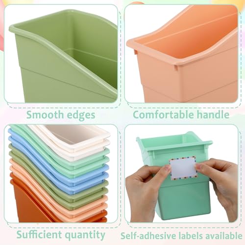 gisgfim 12 Pack Large Book Bins with Labels (Boho) - color: Boho