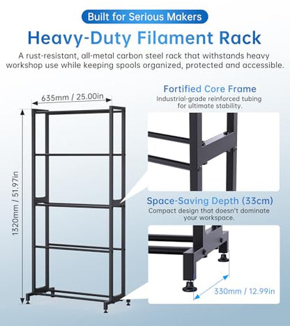 BIQU Filament Storage Rack 5 Tier, Panda Feed Rack 3D Printing