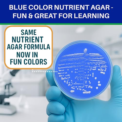 Evviva Sciences Nutrient Agar Petri Dishes Science Project Kit, Pre-Poured Agar Plates for Science Experiments, with Experiment eBook (Blue) - color: Blue