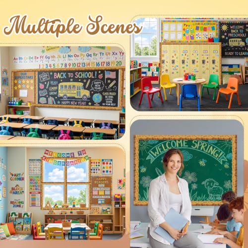 Fuutreo 33ft Gobi Sands Bulletin Board Borders Decoration, Classroom Display Board Trim Rolls for Office School Classroom Chalkboard Party Decoration