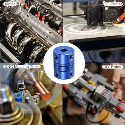 uxcell 2Pcs 5mm to 12mm Aluminum Alloy Shaft Coupling L30xD25 Flexible Coupler with Screws Beam for 3D Printer CNC Machine DIY Encoders and Motors Shaft,Blue - size: 5mm to 12mm