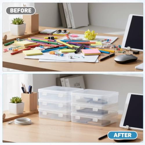 Jetec 18 Pieces Small Clear Plastic Storage Box, 5.9 x 5.9 x 1.5 Inch - size: 5.9 x 5.9 x 1.5 Inch