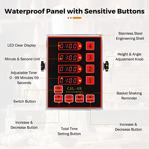 BEAMNOVA 4-Channel Kitchen Timer for Restaurant Digital Cooking Timer