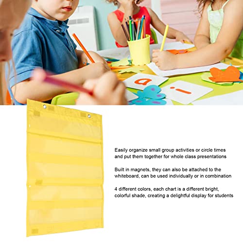 Pocket Chart,Mini Double Sided Pocket Charts for Teachers - color: Yellow