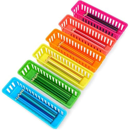 Juvale 24-Pack Pencil Holder Trays and Organization Baskets - Plastic Caddy for Desk and Elementary Teacher Supplies for Classroom Decoration - size: 24 Trays