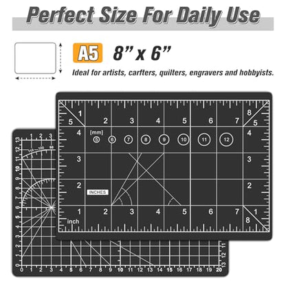 DIYSELF 8in×6in Cutting Mat, A5 Self Healing Cutting Mat, Paper Craft Tools - color: Black, size: 8"L x 6"W