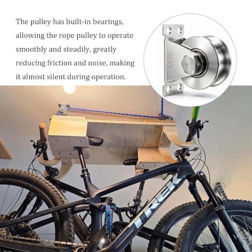 Cable Pulley Wheel Stainless Steel, Duplex Bearings, Rope Pulley for Pulley System, Gym Equipment, Sliding Gate, 1 Pack - size: 48mm_1 PCS