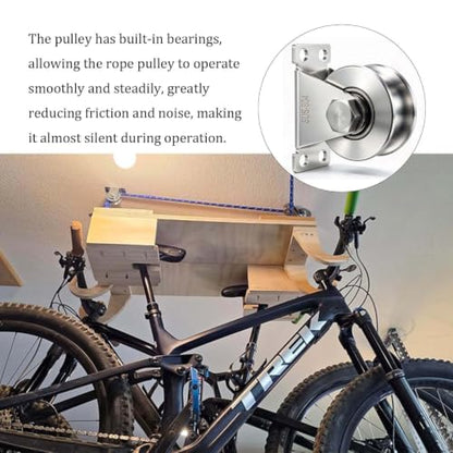 Cable Pulley Wheel Stainless Steel, Duplex Bearings, Rope Pulley for Pulley System, Gym Equipment, Sliding Gate, 1 Pack - size: 48mm_1 PCS