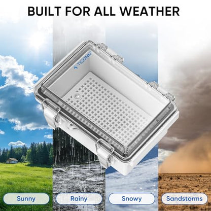 TICONN Outdoor Electrical Box Waterproof, ABS IP67 Junction Box Enclosure - color: Transparent Cover, size: 8.7"x6.7"x4.3"
