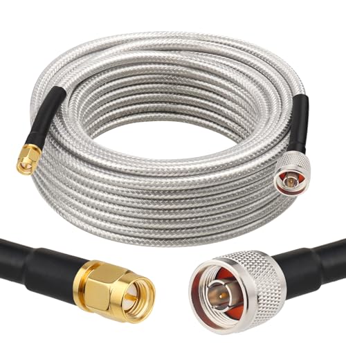 MOOKEERF RG8X N Male to SMA Male Cable 35FT,Ultra Low Loss RG8X Stranded Core SMA to N Cable 50 ohm for WiFi Router,GPS Receiver,Antenna,Signal Booster Use - size: 35FT