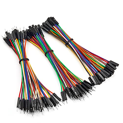 Chanzon 90pcs 10cm Jumper Wire Kit M-M M-F F-F Dupont Multicolor Arduino - color: (5) 90pcs Mix kit (30pcs x 3types), size: 10CM