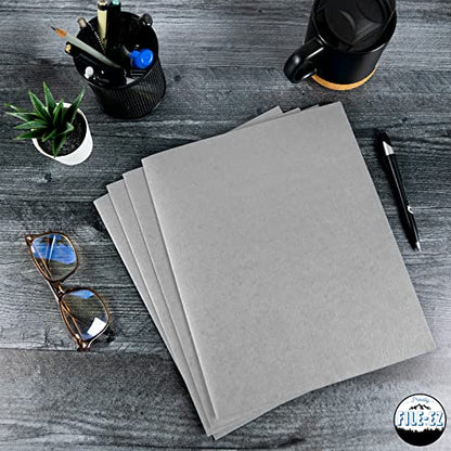 FILE-EZ Two-Pocket Folders, Gray, 25-Pack, Textured Paper, Letter Size (EZ-32530) - color: Gray, size: 25 Folders