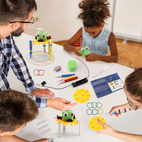 4-Pack STEM Doodling Robot Kits, Bulk Craft STEM Toys for Kids 8-13