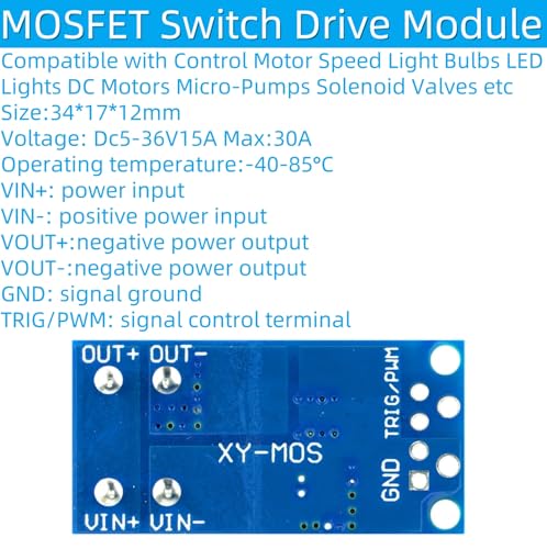 6Pcs MOSFET Switch Drive Module DC 5V-36V 15A (Max 30A) 400W