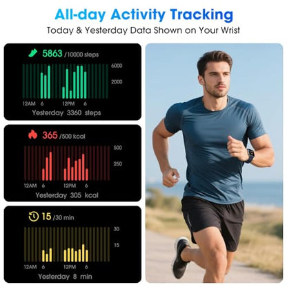 Pedometer Watch Senior Friendly No App No Phone Required, Step Counter - color: Blue