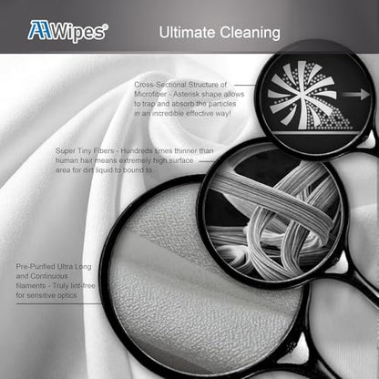 AAwipes Superfine Microfiber Wipes Knitted Cleanroom 12"x12" (100 Counts/Bag, 180gsm, Polyester) High-End Lint Free Cloths for Fiber Optics, Laser Sealed Edge Class 100 Cloths (MF18012) - size: 12"X12" 100 Wipes