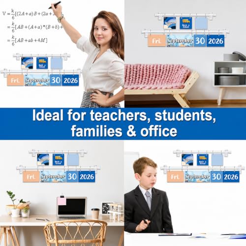 96 Cards Classroom Bulletin Board Decorations Set for Teachers,Flip Calendar with Holder for Classroom,Adjustable Calendar,Preschool Elementary Home Decor Supplies（Ocean Sea） - style: Ocean Sea