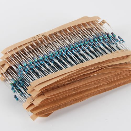 30 Values 600pcs Resistor Kit 0 Ohm-10M Ohm 1/4W ±1% 0.25 Watt Metal Film Resistors Assortment Kit