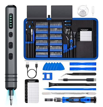 Mini Electric Screwdriver Set 140-IN-1: Small Electric Screwdriver Cordless - color: Blue
