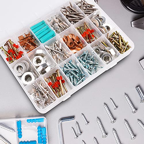 Exptolii 18 Grids Plastic Organizer Box with Dividers, Clear Compartment Container Storage for Beads Crafts Jewelry Fishing Tackles, Size 7.9 x 6.2 x 1.2 in - size: 1x 18 Grids