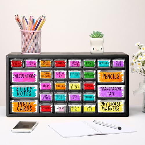 Frienda 84 Pcs 4 Sheet Classroom Toolbox Labels for Teacher,Watercolor - style: Watercolor