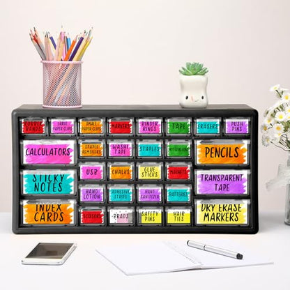 Frienda 84 Pcs 4 Sheet Classroom Toolbox Labels for Teacher,Watercolor - style: Watercolor