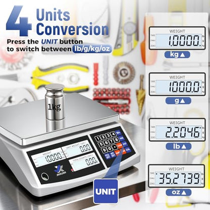 Industrial Counting Scale 30kg/66lb x 0.1g Precision Bench Scale Digital Inventory Counting Weight Scale for Small Parts and Coins, Electronic Gram Scale with Batteries/AC Power, lb/g/kg/oz - style: 30kg x 0.1g