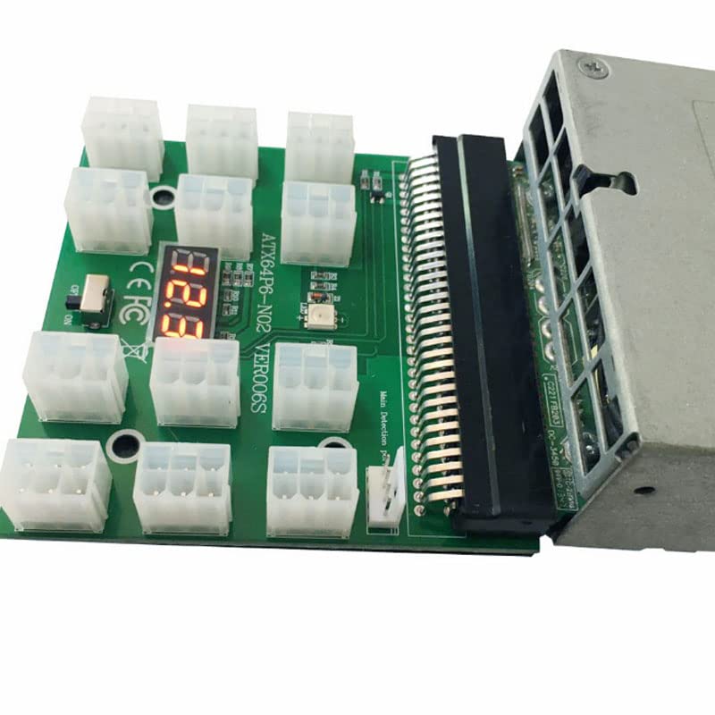 Acxico 1Pcs 6PIN 1200W Server Power Supply Breakout Board for HP DPS-1200QB A PSU GPU Mining