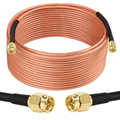 MOOKEERF SMA Male to SMA Male Cable - 50FT RG316 SMA Extension Cable 50 ohm for Router, Test Equipment, Signal Enhancer, Wireless Adapter,WiFi Antenna Applications - size: 50FT