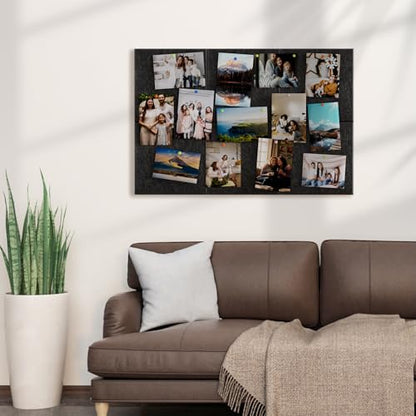MaxGear Felt Bulletin Board 36" x 24", Dark Gray Felt Wall Tiles Push Pins - color: Dark Gray, size: 36" x 24"