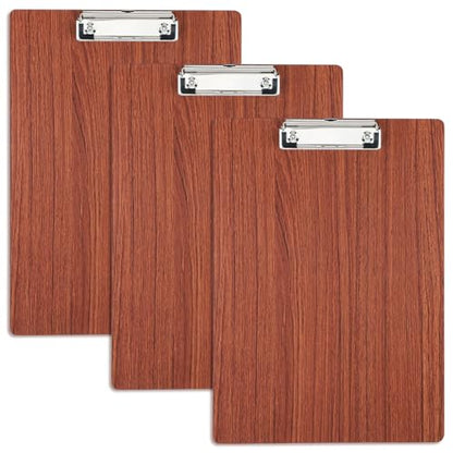 Clip Boards 9x12.6in Wood Made Fit A4 8.5x11 Letter Size, 3mm Thick 3 Pack Sturdy & Bend-resistant Smooth Writing Clipboard for Teacher Businessmen Nurse Versatile Use, Office & School Supplies - color: Amber, size: 9x12.6in - A4