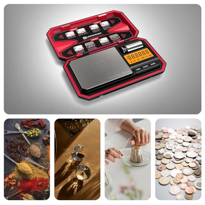 UNIWEIGH Travel Digital Pocket Scale 200g/0.01g, Digital Gram Scales - color: Red