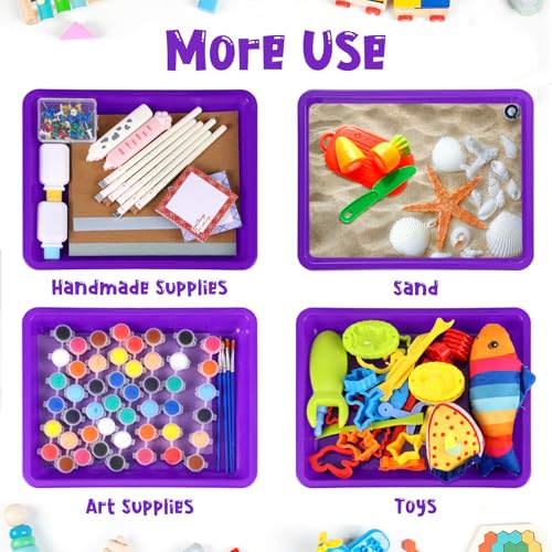 Maitys 24 Pcs Plastic Art Tray 11x8.7x1 Inch Activity Craft Tray,Purple - color: Purple