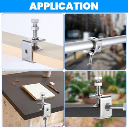 12 Pack 304 Stainless Steel Small C Clamps, 1 Inch Mini C Clamps, Mini Tiger Clamp Woodworking Clamp With Stable Wide Jaw Opening For Woodworking, Mounting, Welding