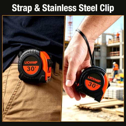 LICHAMP Tape Measure 30-Foot, 2 Pack Bulk Easy Read Measuring Tape Retractable Metric/Fractional, Measurement Tapes 29.5FT/9M by 1-Inch