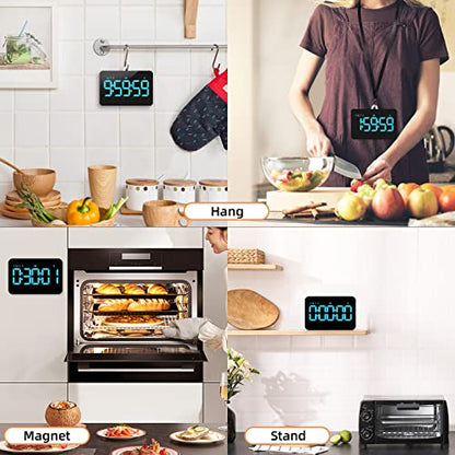 Samshow Rechargeable Digital Kitchen Timer, Ice Blue, 5 Inch - color: Blue