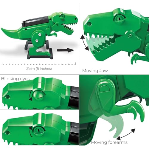 4M Tyrannosaurus Rex Robot Building Kit for Kids Ages 8-12 – Motorized Walking T-Rex with Moving Jaw, Blinking Eyes, Animated Forearms, Gear-Driven STEM Engineering Toy Gift